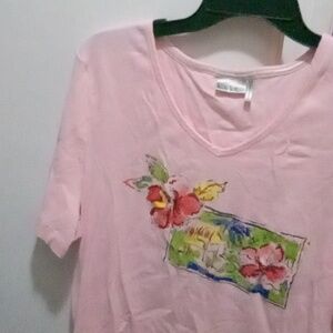 Nicole Miller Pink Floral Kids Tee